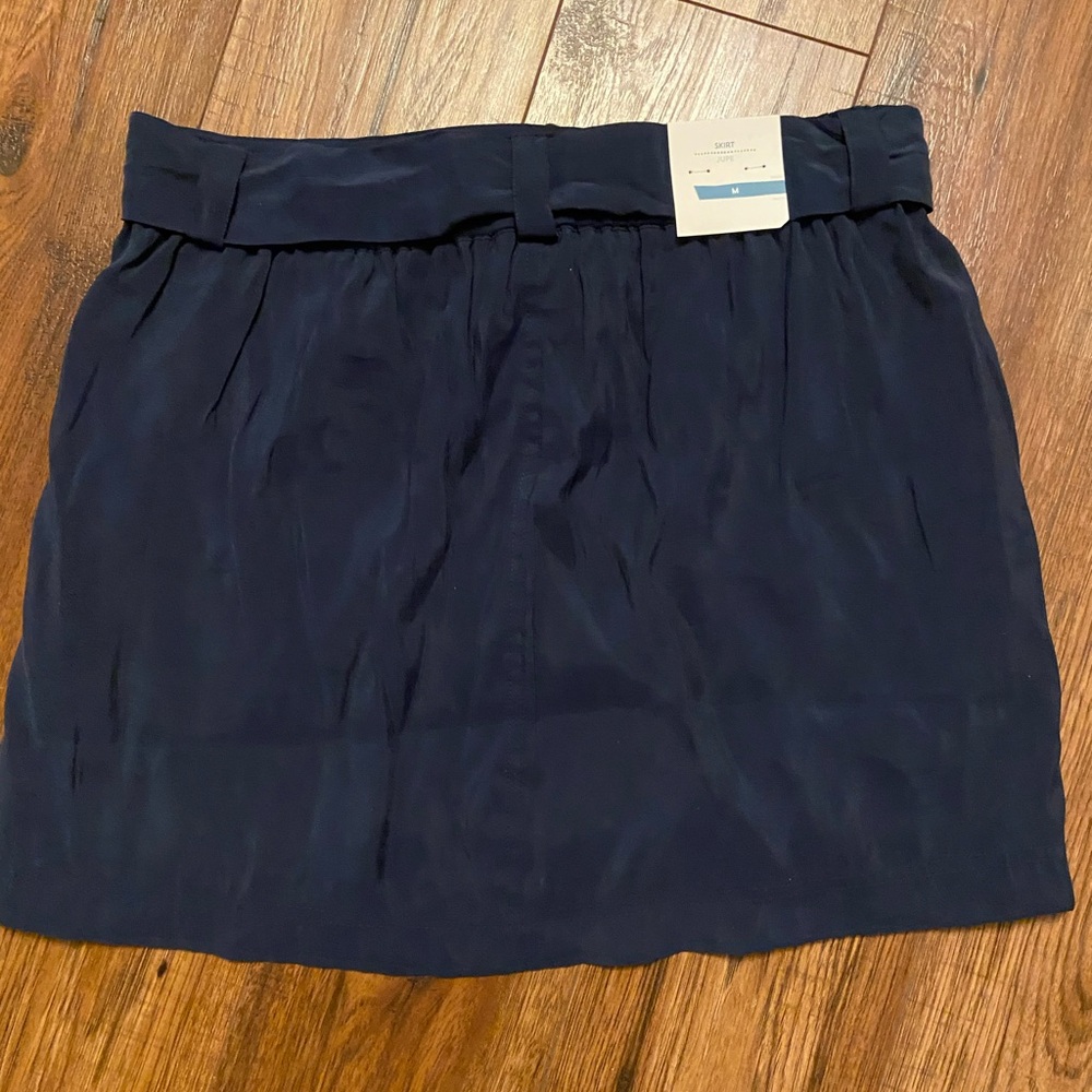 NWT old navy navy blue skirt modal blend tie waist pockets short medium - Picture 6 of 8